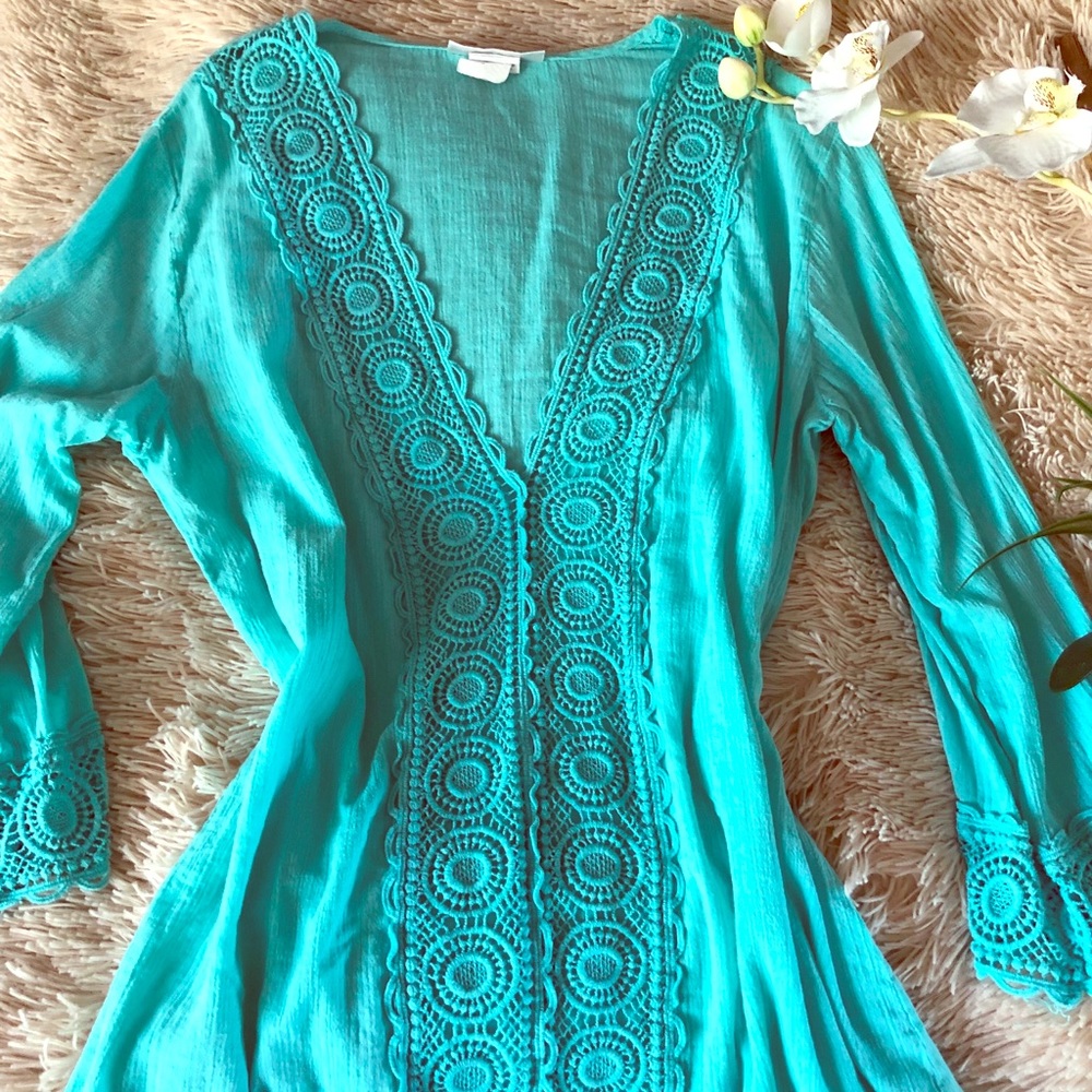 Green swim suit cover up